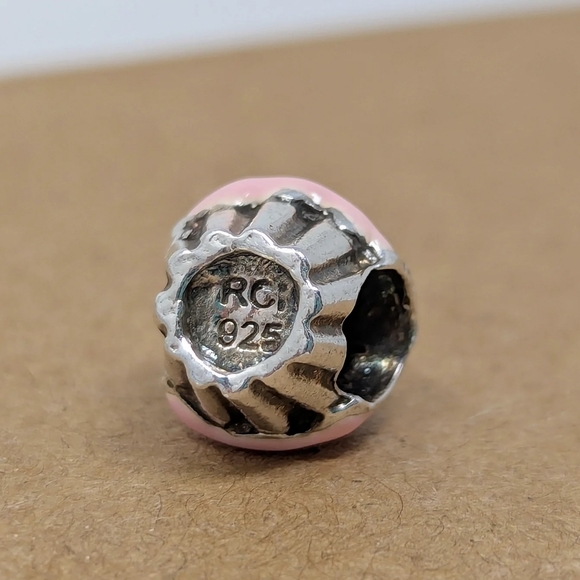 Sterling Silver 925 Pink Cupcake With Cherry Charm Bead - Picture 2 of 5